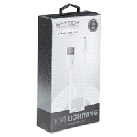 slide 10 of 29, Bytech 10' Heavy Duty MFI Cable-White, 10 ft