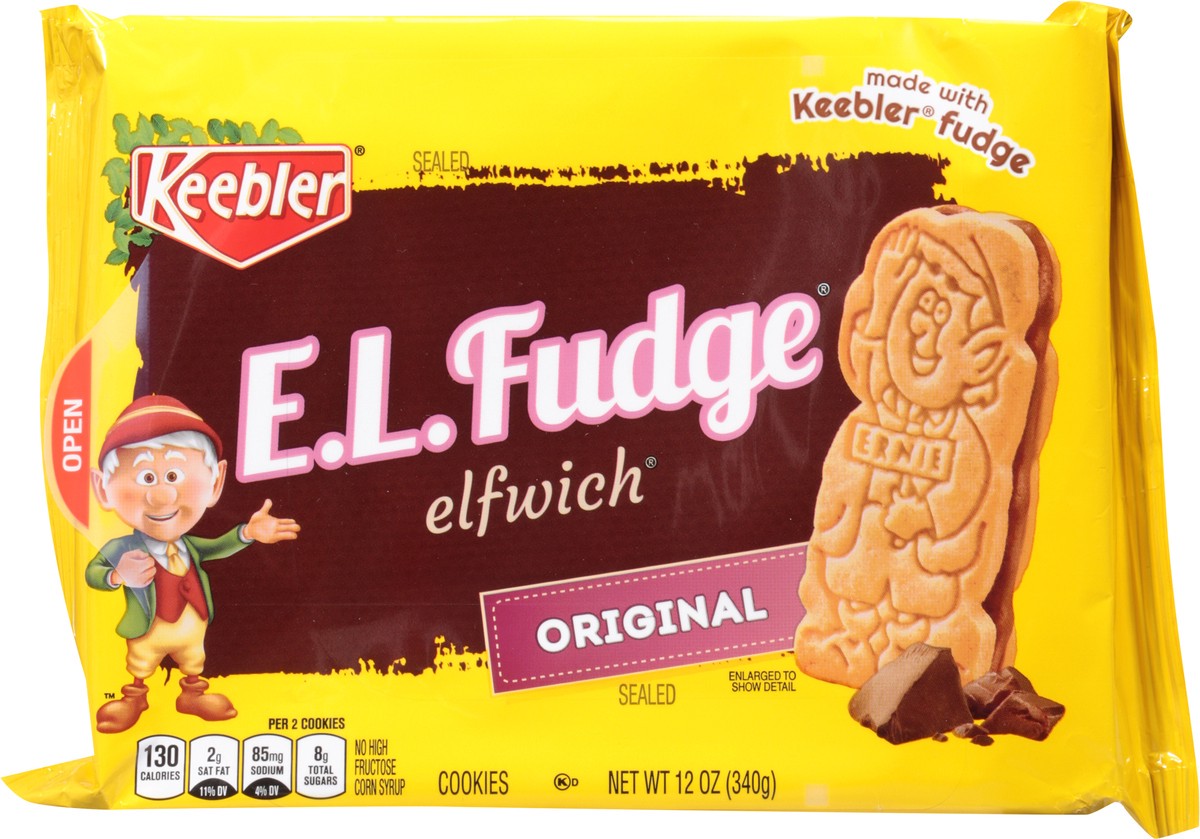 slide 8 of 11, Keebler E.L.Fudge Elfwich Cookies, Original, 13.6 oz
