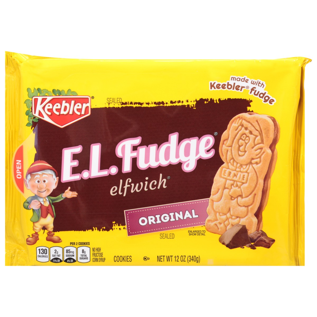 slide 5 of 11, Keebler E.L.Fudge Elfwich Cookies, Original, 13.6 oz