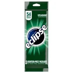Eclipse Spearmint Sugar Free Chewing Gum Bulk Pack, 18 Piece (Pack of 3)
