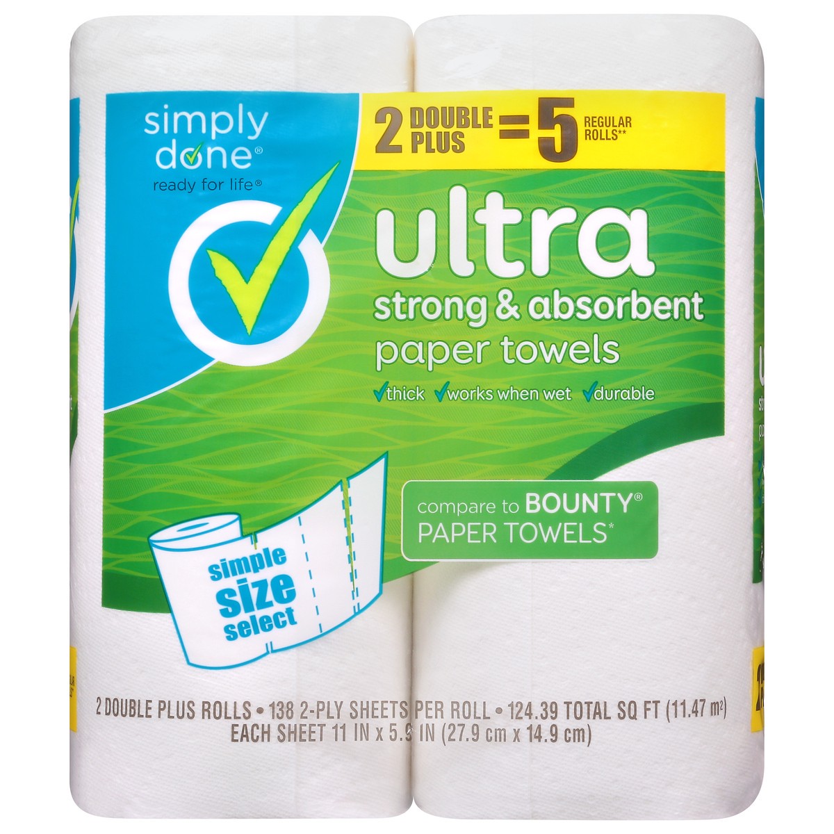 slide 6 of 12, Simply Done Ultra Double Plus Rolls 2-Ply Paper Towels 2 ea, 2 ct