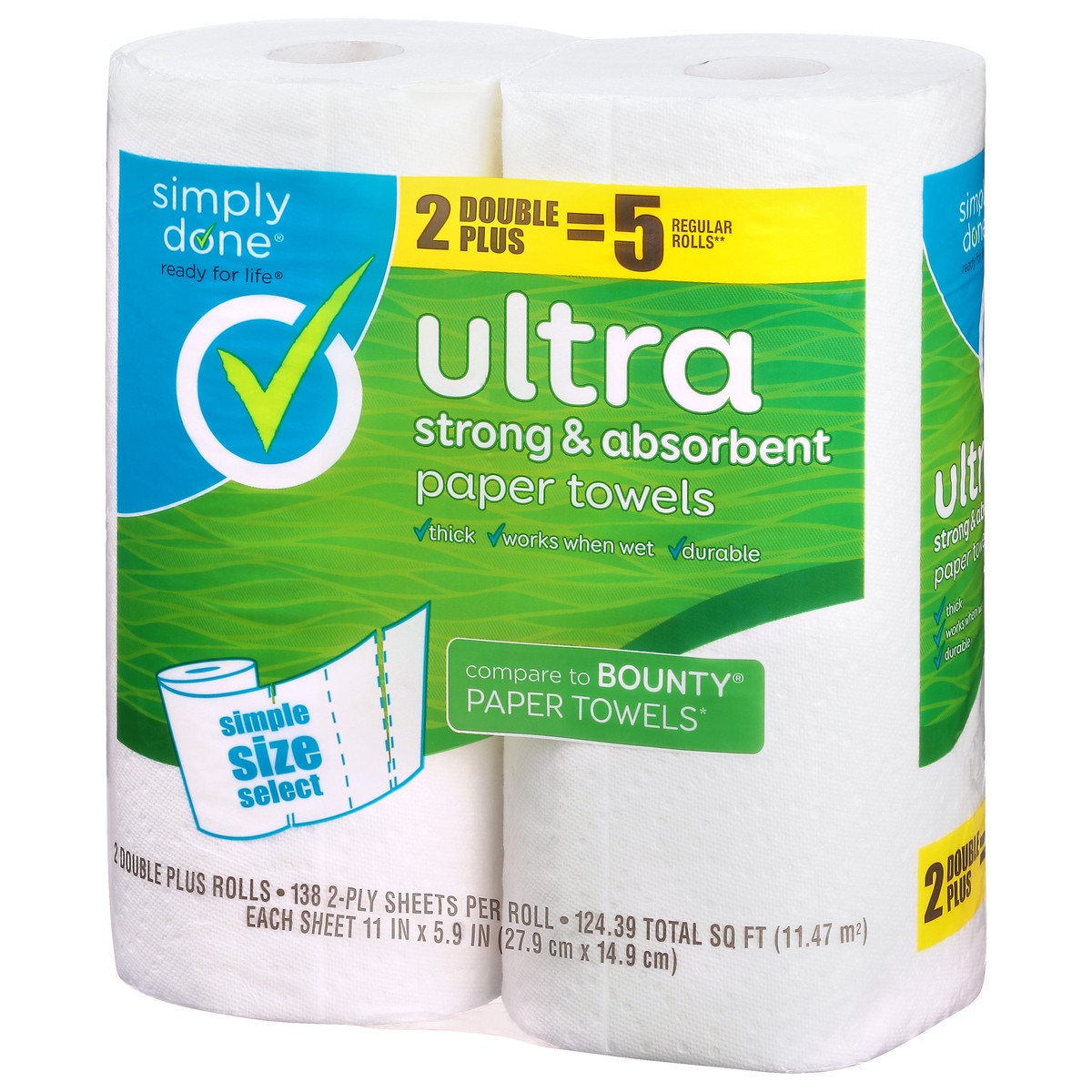 slide 5 of 12, Simply Done Ultra Double Plus Rolls 2-Ply Paper Towels 2 ea, 2 ct