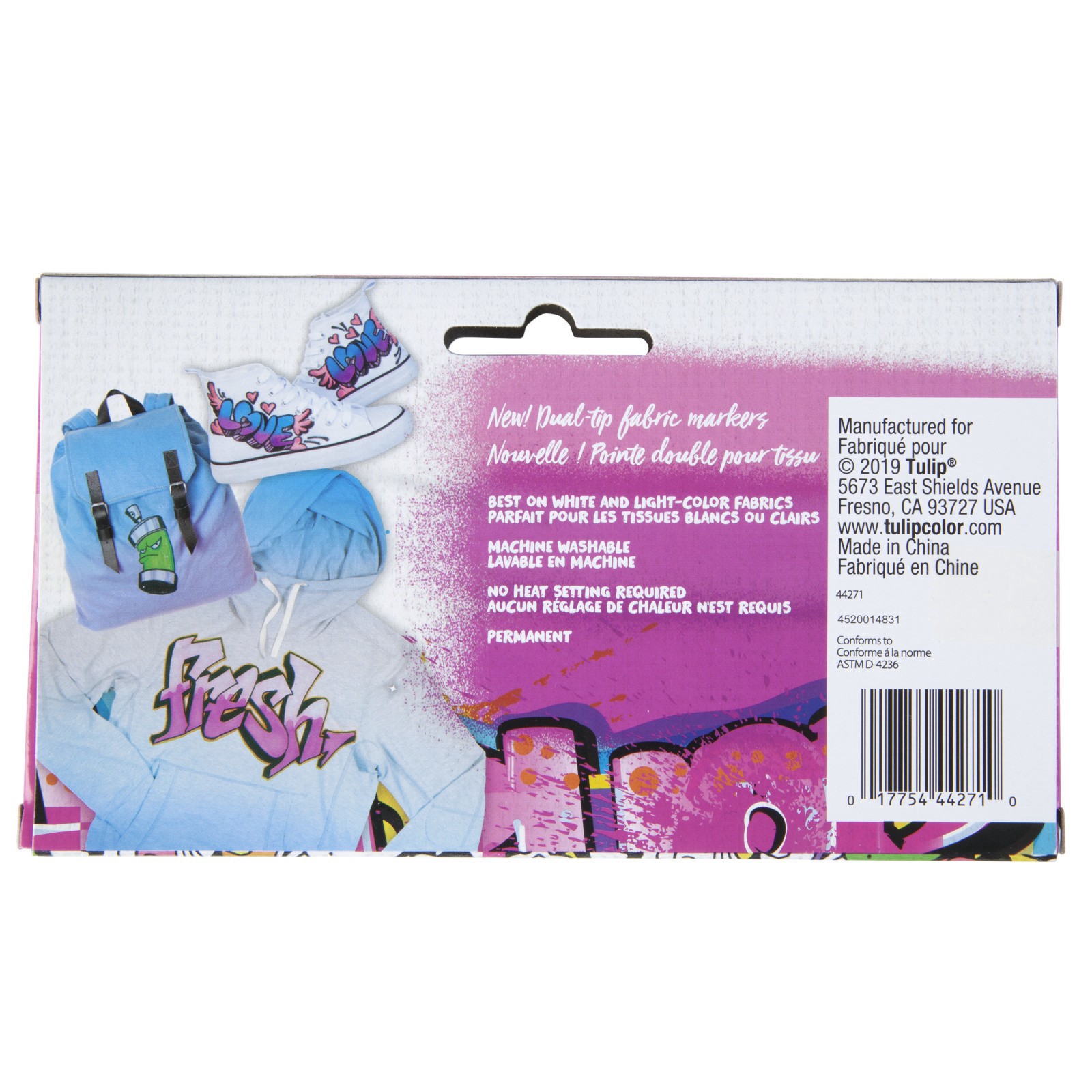 slide 7 of 7, Tulip Graffiti Fabric Markers Neon, 5.5 in x 3.9 in x 0.63 in