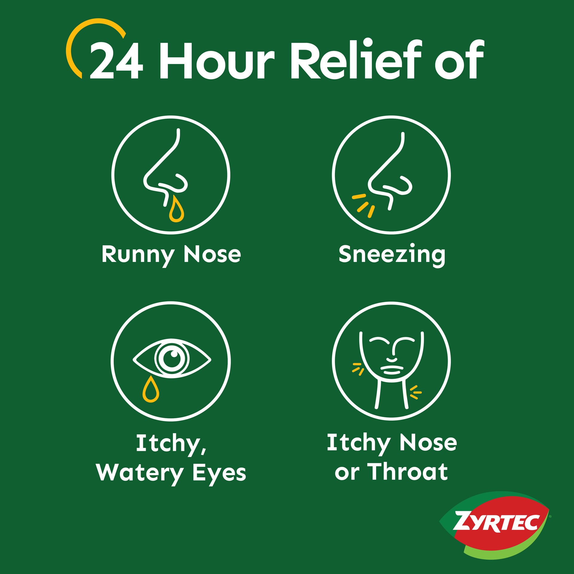 slide 6 of 10, Zyrtec 24 Hour Allergy Relief Tablets, Indoor & Outdoor Allergy Medicine with 10 mg Cetirizine HCl per Antihistamine Tablet, Relief of Allergies Caused by Ragweed & Tree Pollen, 90 ct, 90 ct