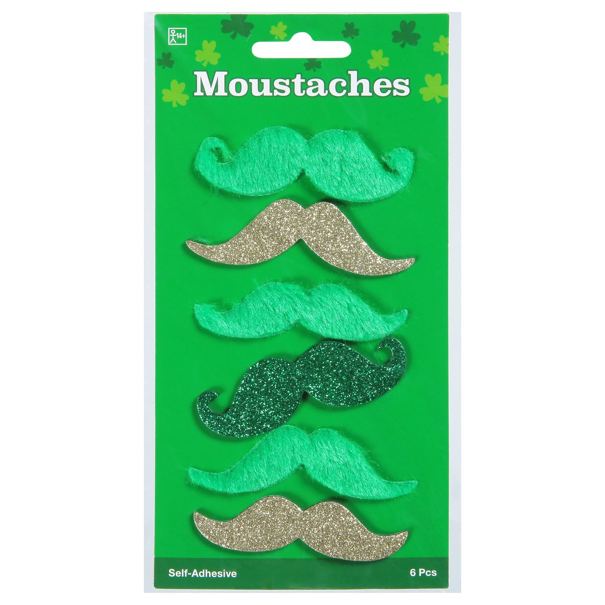 slide 9 of 9, Ampro Self-Adhesive Moustaches 6 ea, 6 ct