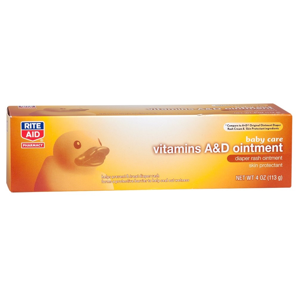 slide 1 of 1, Rite Aid Baby Care Vitamins A & D Diaper Rash Ointment, 4 oz