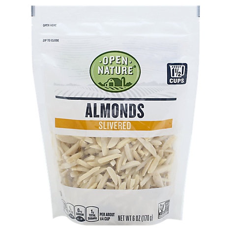 slide 1 of 1, Open Nature Almonds Slivered Bag, 6 oz