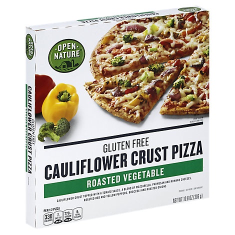 slide 1 of 1, Open Nature Pizza Cauliflower Crust Vegetable Gluten Free Frozen, 10.8 oz