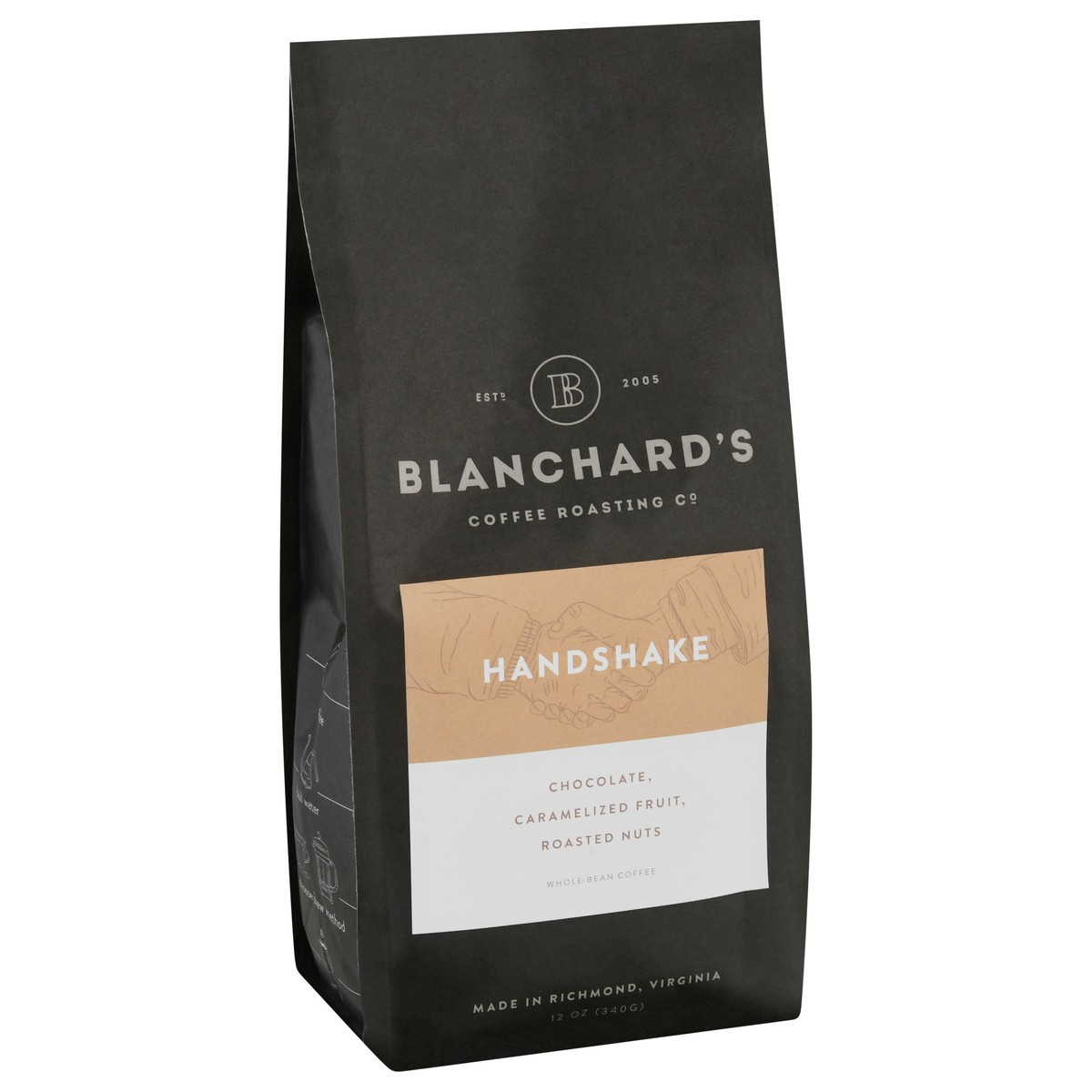 slide 7 of 9, Blanchard's Whole Bean Handshake Coffee 12 oz, 12 oz