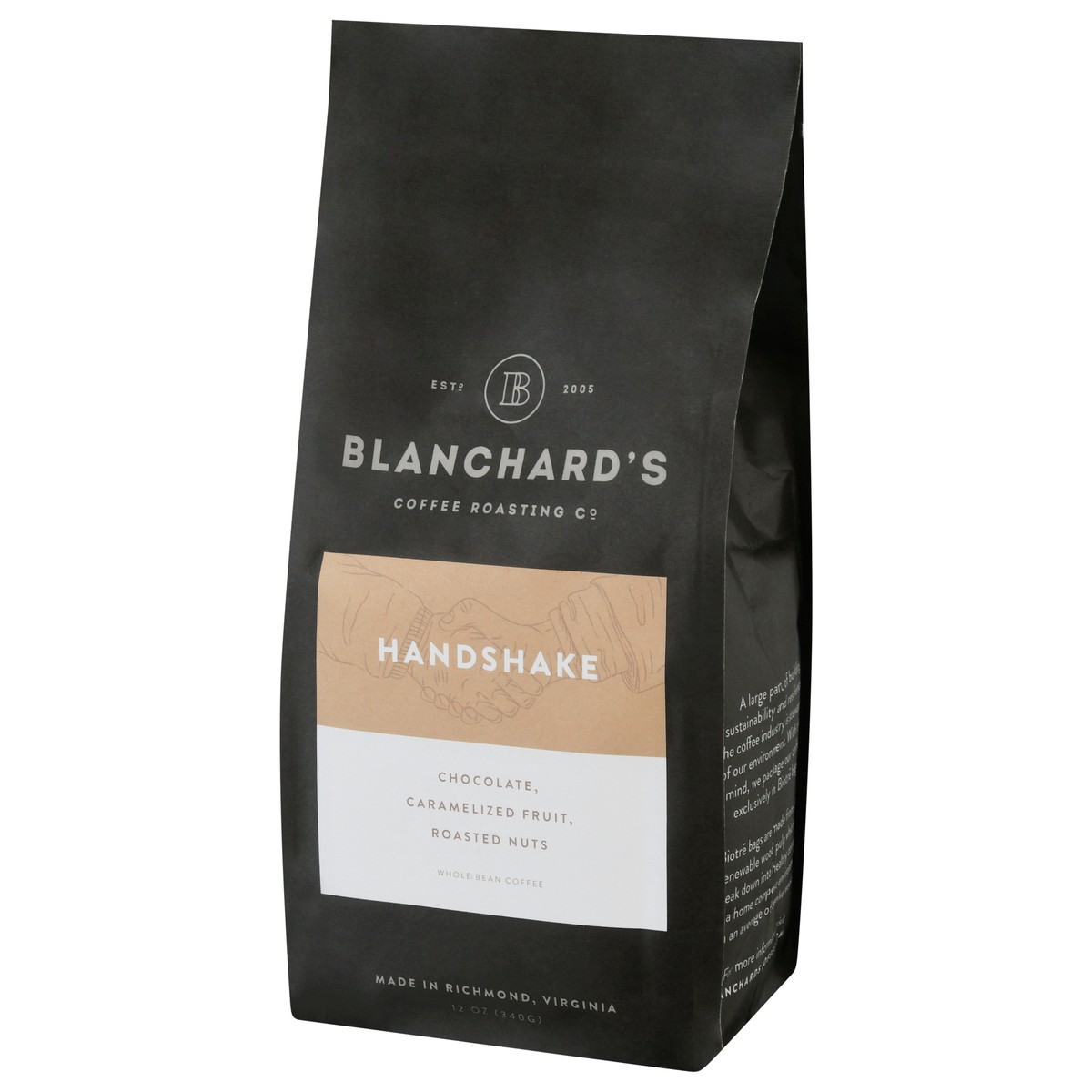 slide 3 of 9, Blanchard's Whole Bean Handshake Coffee 12 oz, 12 oz