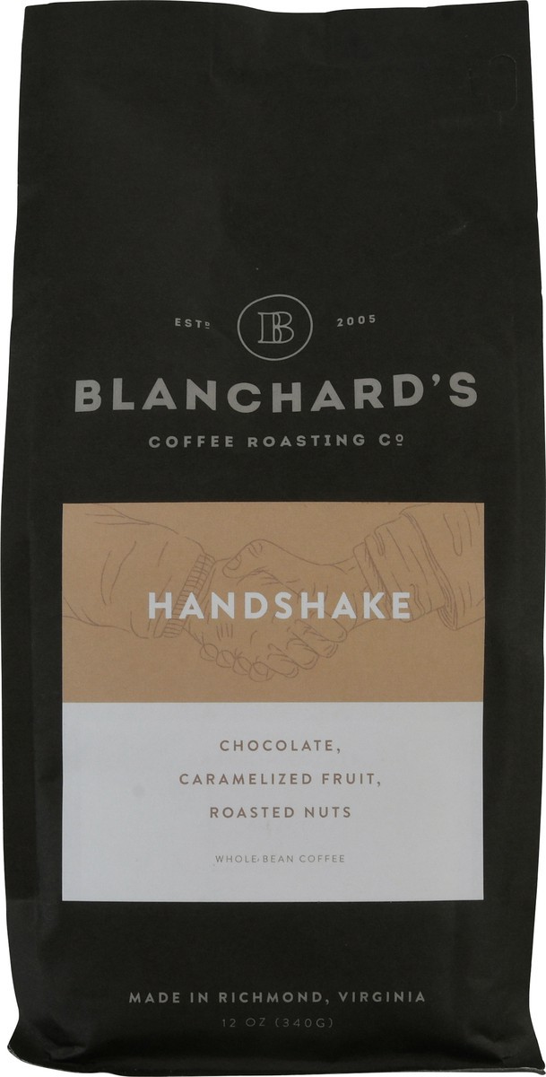 slide 2 of 9, Blanchard's Whole Bean Handshake Coffee 12 oz, 12 oz