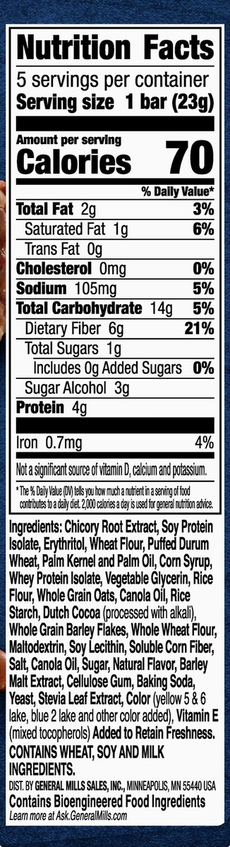 slide 7 of 13, Fiber One 70 Calorie Chewy Snack Bars, Chocolate Caramel and Pretzel, 5 ct, 5 ct