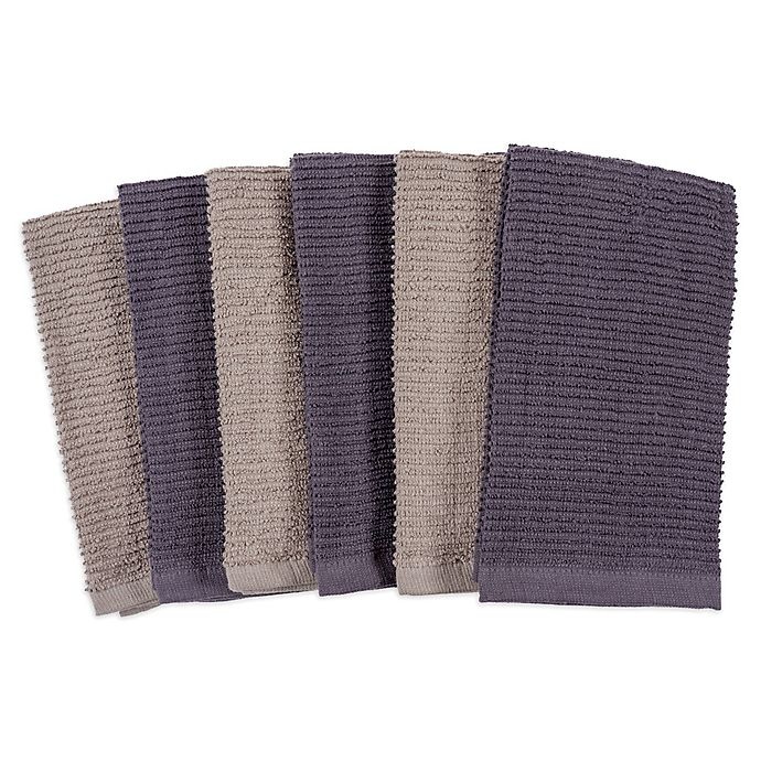 slide 1 of 1, Simply Essential Bar Mop Kitchen Towels - Grey, 6 ct