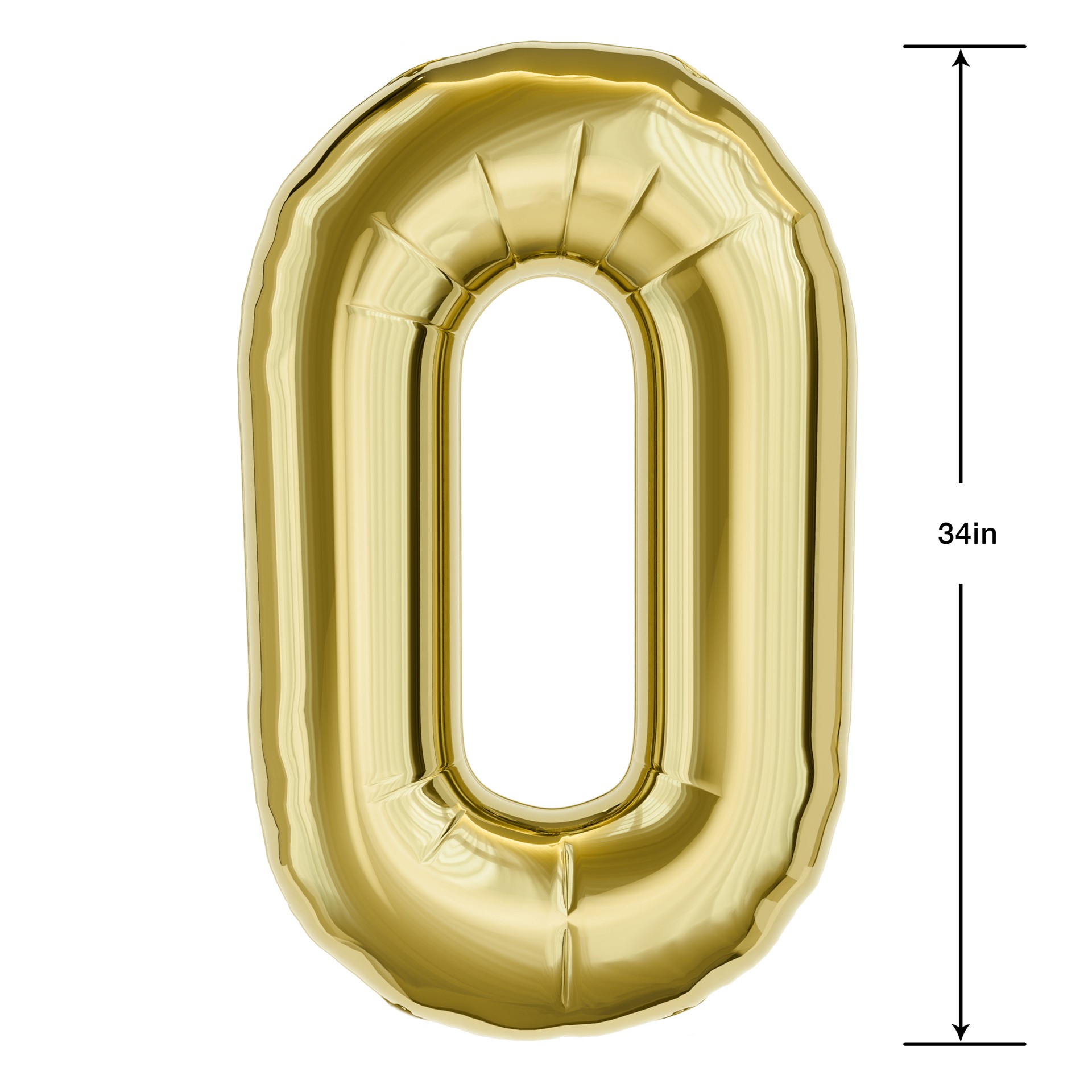 slide 2 of 3, American Greetings Large Gold Foil Number '0' Balloon, 1 ct