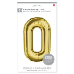 American Greetings Large Gold Foil Number "0" Balloon
