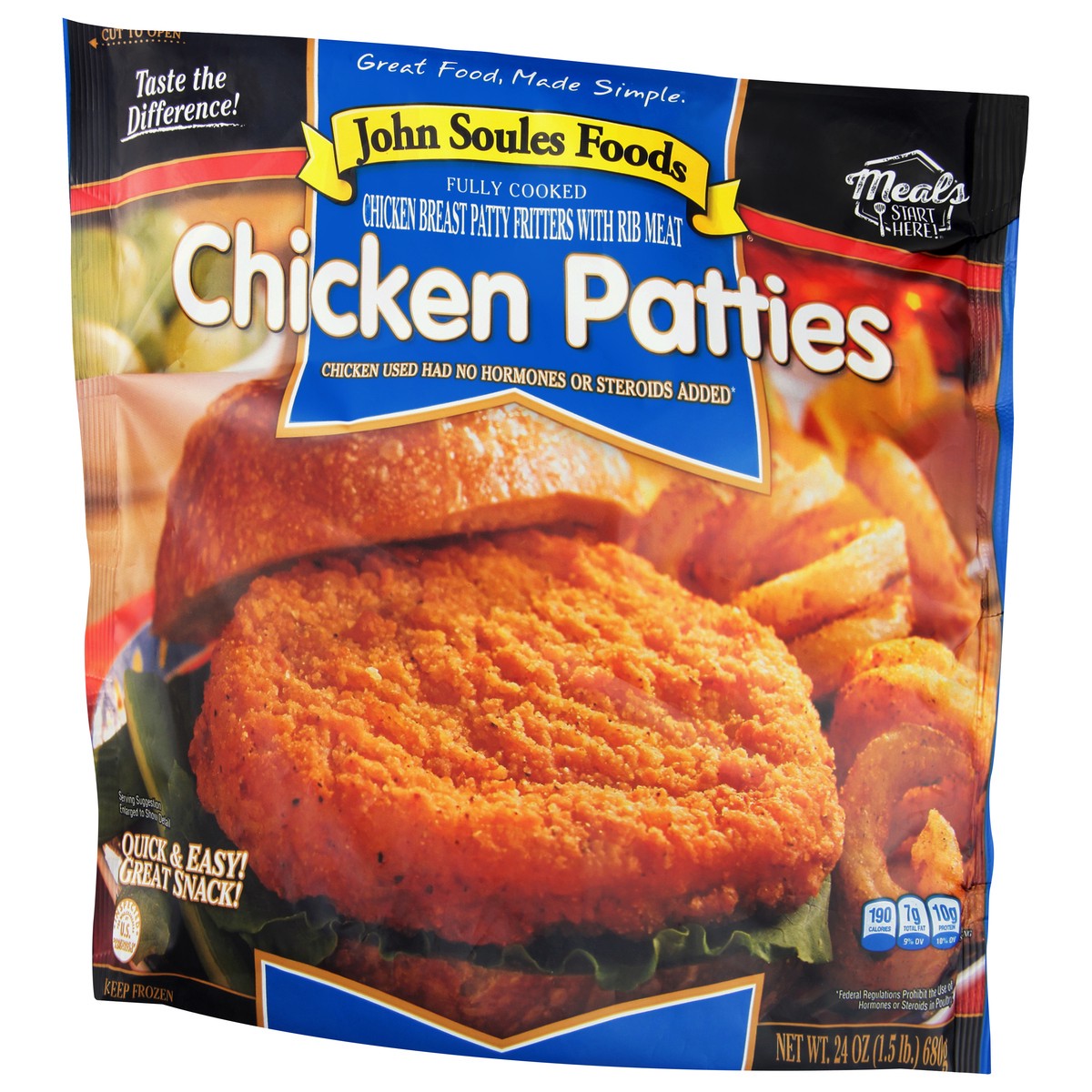 slide 6 of 13, John Soules Foods Chicken Patties, 24 oz, Frozen, 24 oz