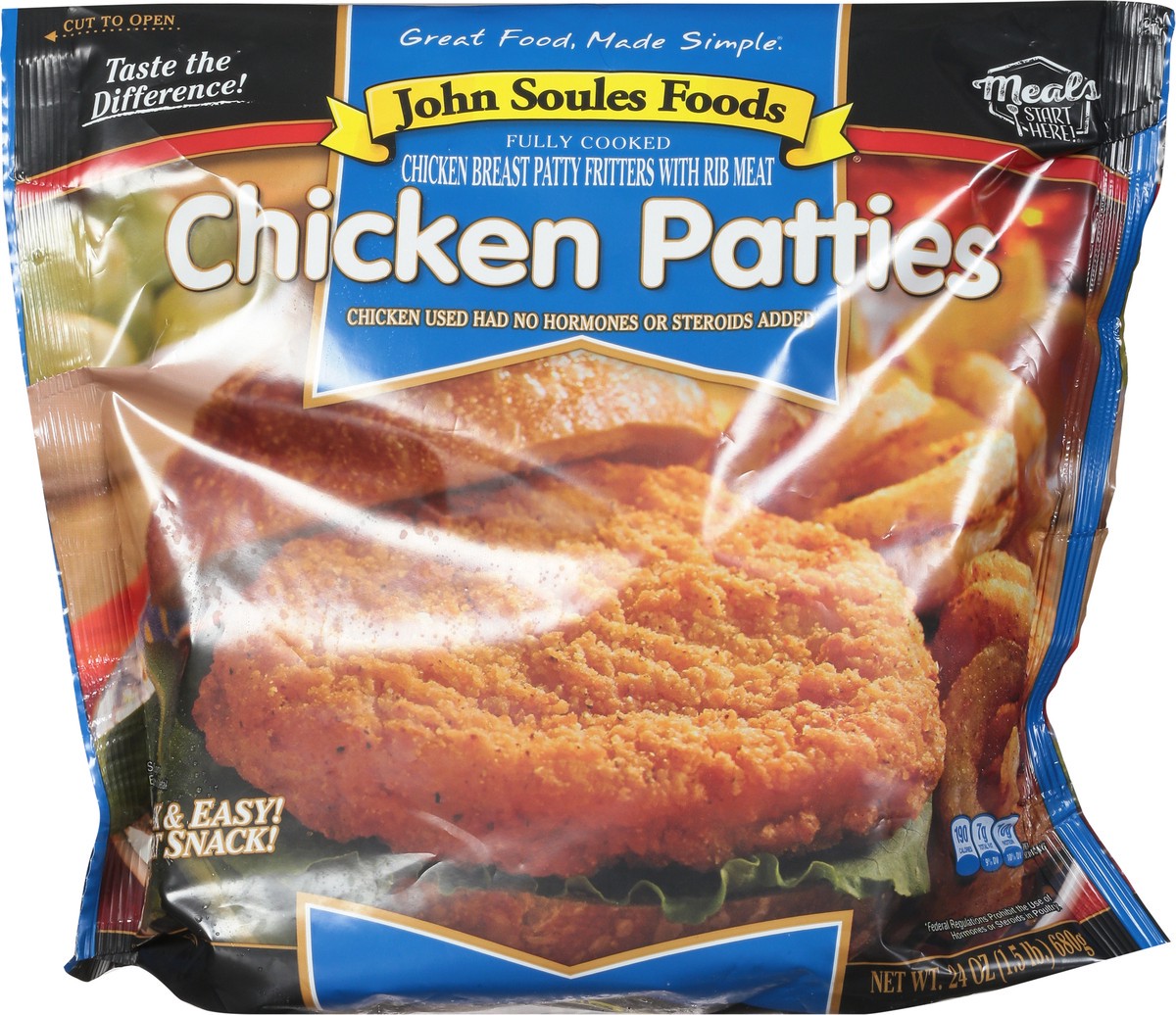 slide 8 of 13, John Soules Foods Chicken Patties, 24 oz, Frozen, 24 oz