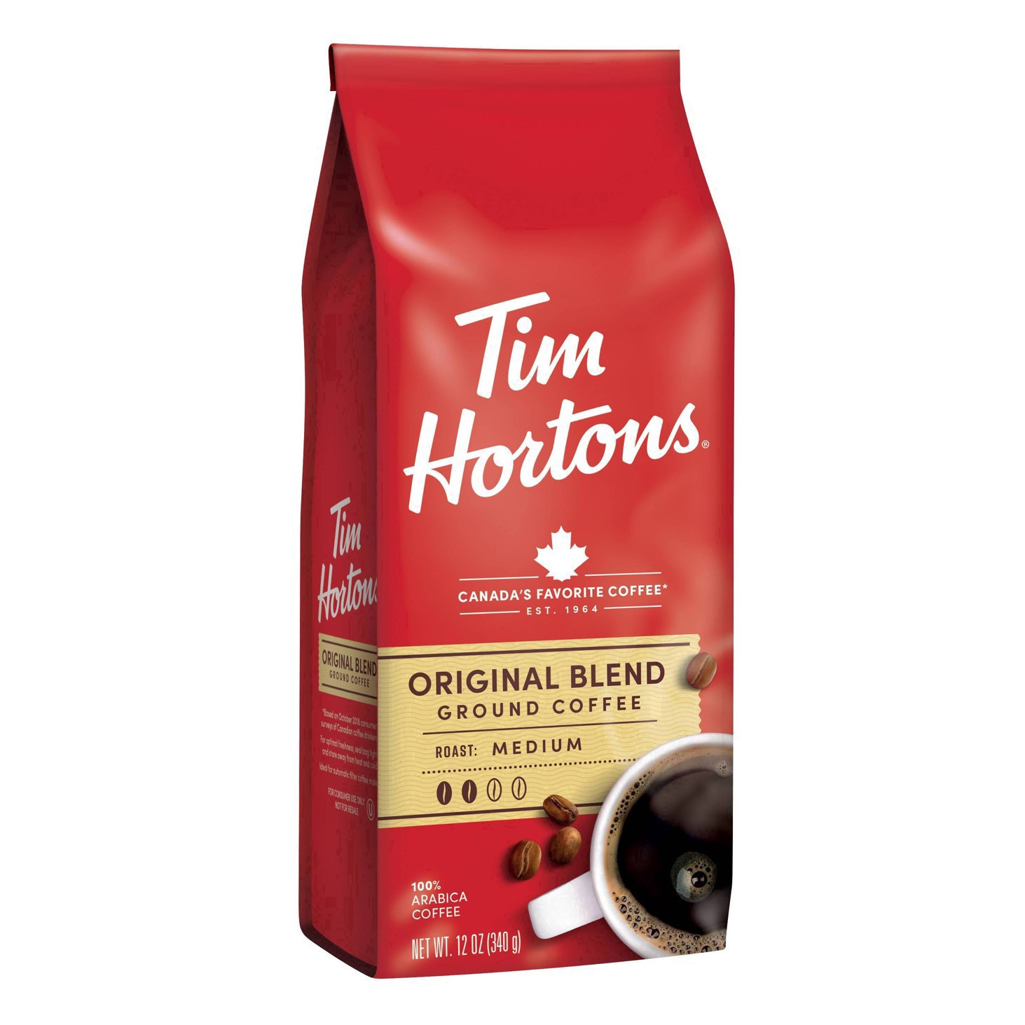 slide 22 of 39, Tim Hortons Ground Medium Roast Original Blend Coffee 12 oz, 12 oz