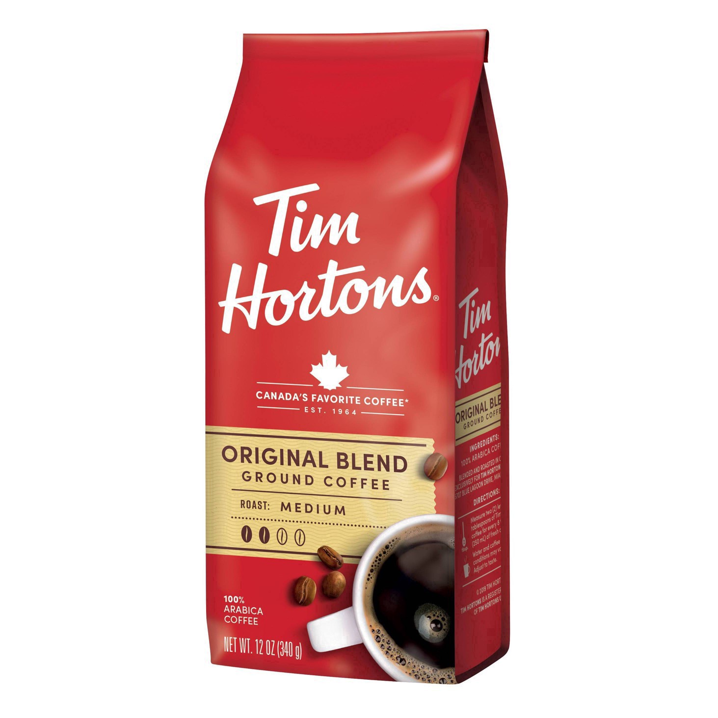 slide 9 of 39, Tim Hortons Ground Medium Roast Original Blend Coffee 12 oz, 12 oz