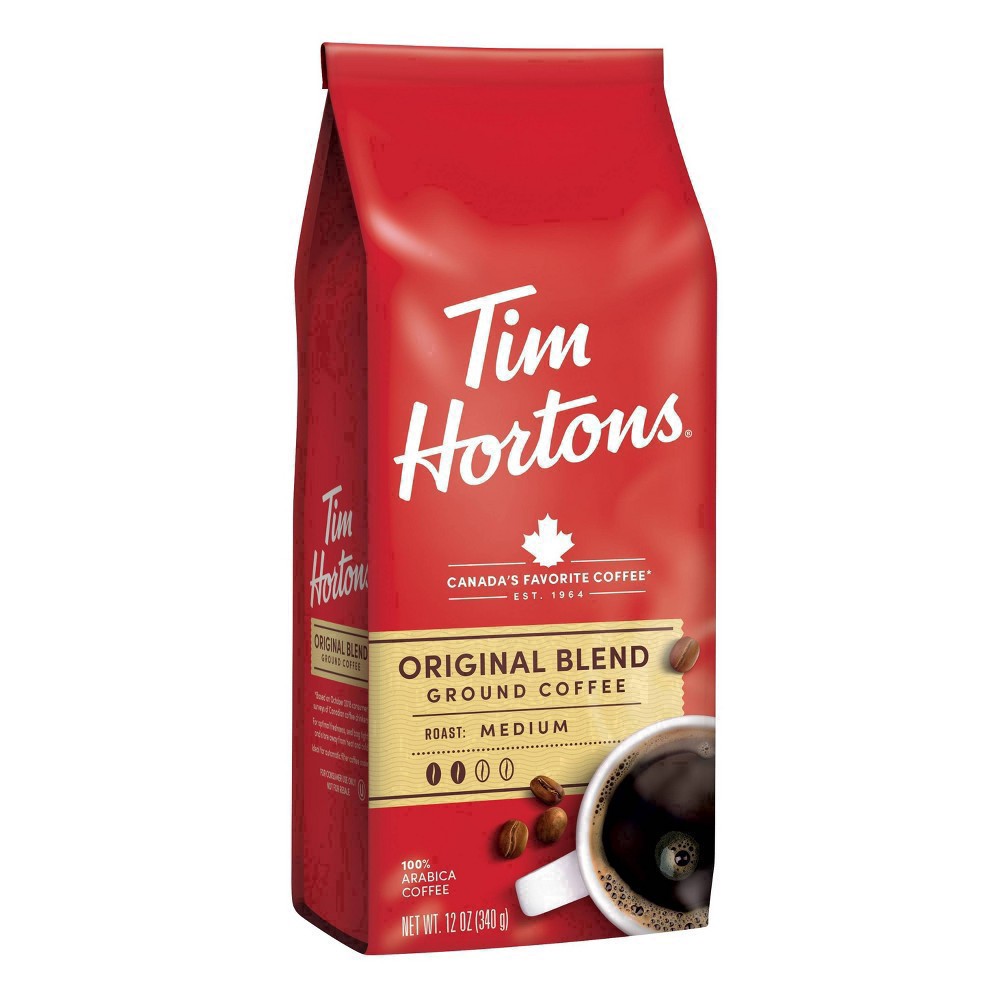 slide 15 of 39, Tim Hortons Medium Roast Ground Coffee - 12oz, 12 oz