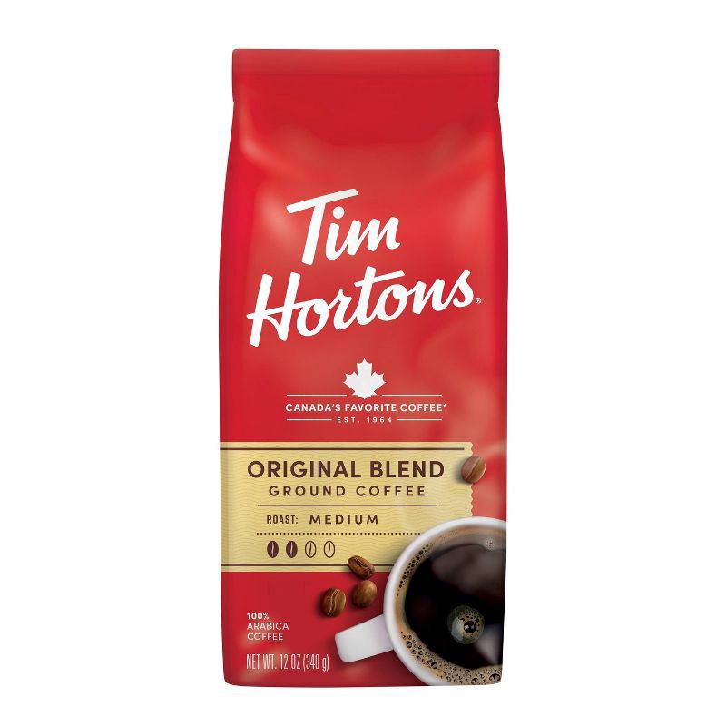 slide 1 of 39, Tim Hortons Medium Roast Ground Coffee- 12 oz, 12 oz