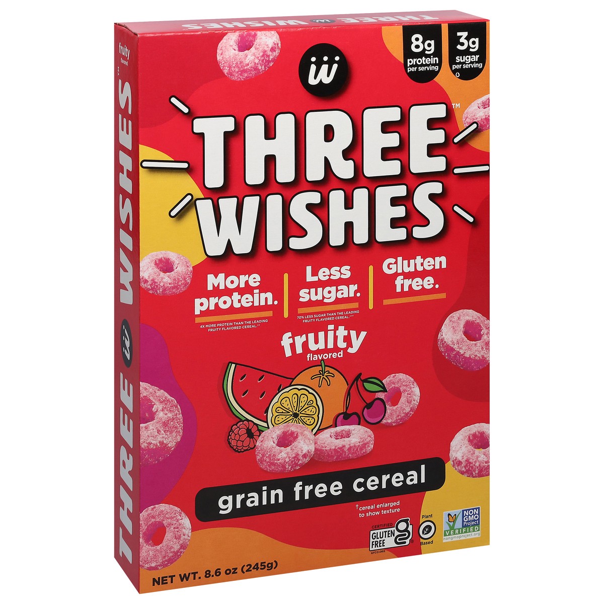 slide 3 of 9, Three Wishes Grain Free Fruity Cereal 8.6 oz, 1 ct