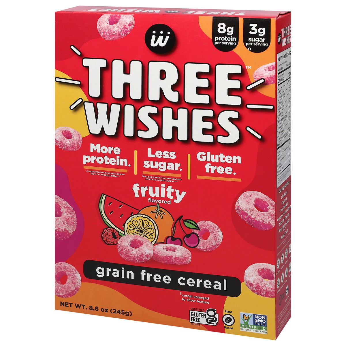 slide 4 of 9, Three Wishes Grain Free Fruity Cereal 8.6 oz, 1 ct