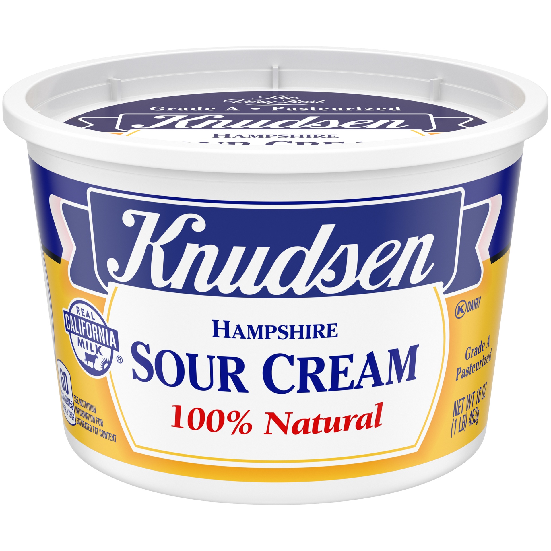 slide 1 of 6, Knudsen Hampshire 100% Natural Sour Cream, 16 oz