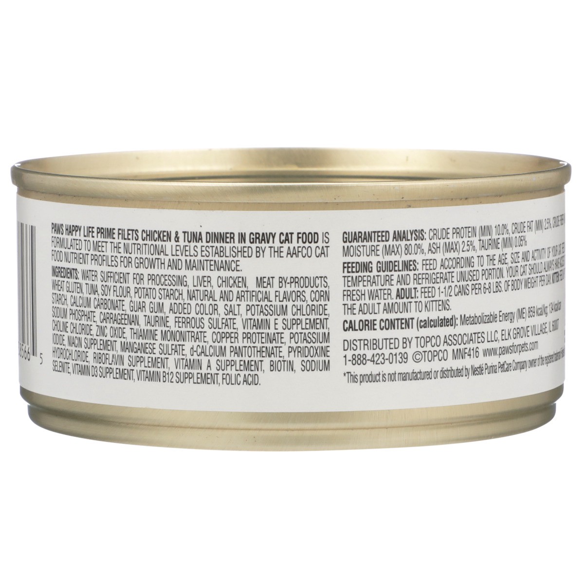 slide 2 of 11, Paws Happy Life Chicken & Tuna Dinner In Gravy Prime Filets Cat Food, 5.5 oz