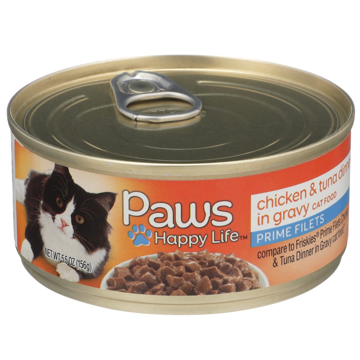 slide 5 of 11, Paws Happy Life Chicken & Tuna Dinner In Gravy Prime Filets Cat Food, 5.5 oz