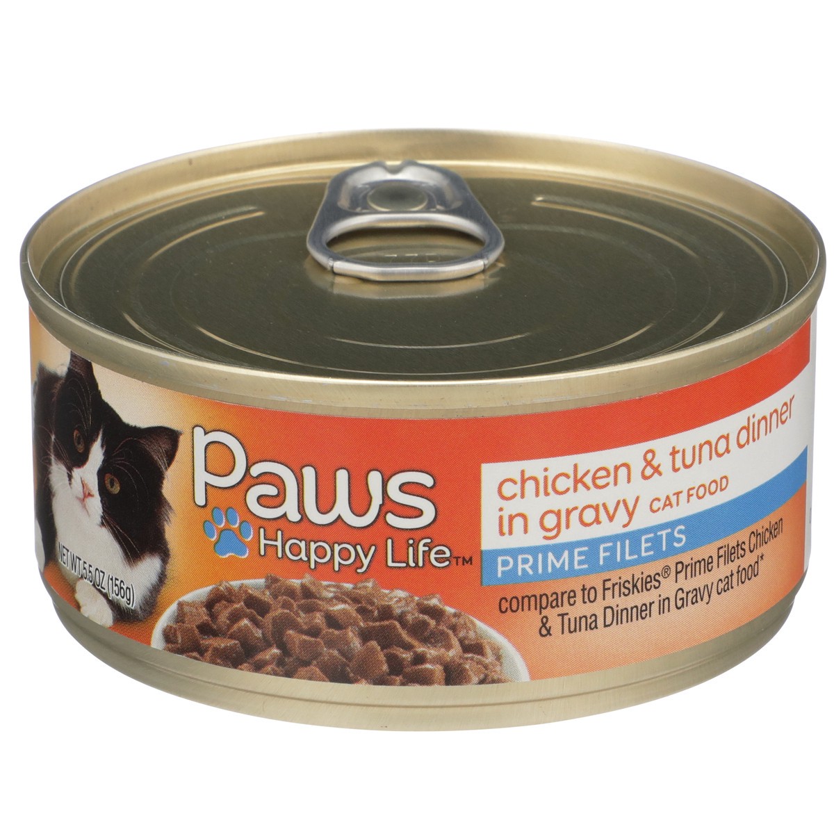 slide 1 of 11, Paws Happy Life Chicken & Tuna Dinner In Gravy Prime Filets Cat Food, 5.5 oz