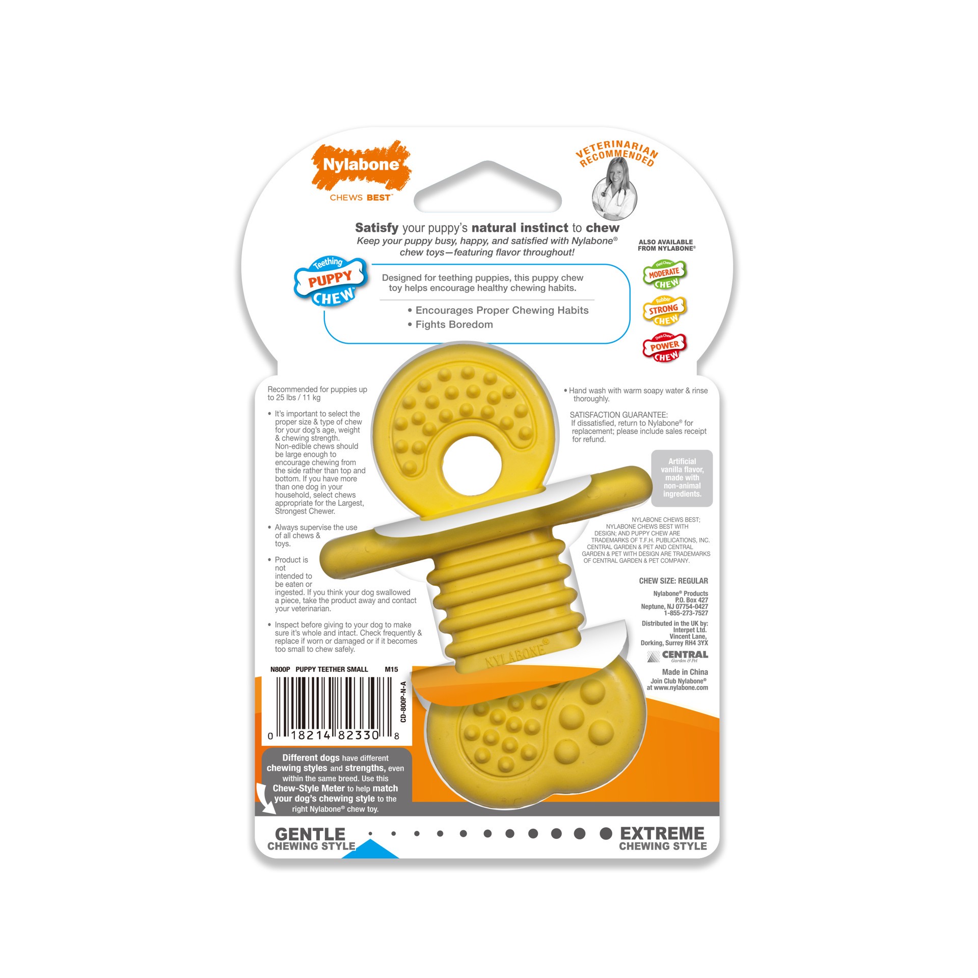 slide 4 of 8, Nylabone Puppy Rubber Teethers Vanilla Rubber Teether Small/Regular - Up to 25 Ibs.(1 Count), 1 ct