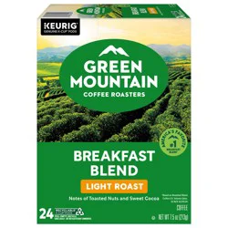 Green Mountain Coffee Roasters Breakfast Blend Single-Serve Keurig K-Cup Pods, Light Roast Coffee, 24 Count