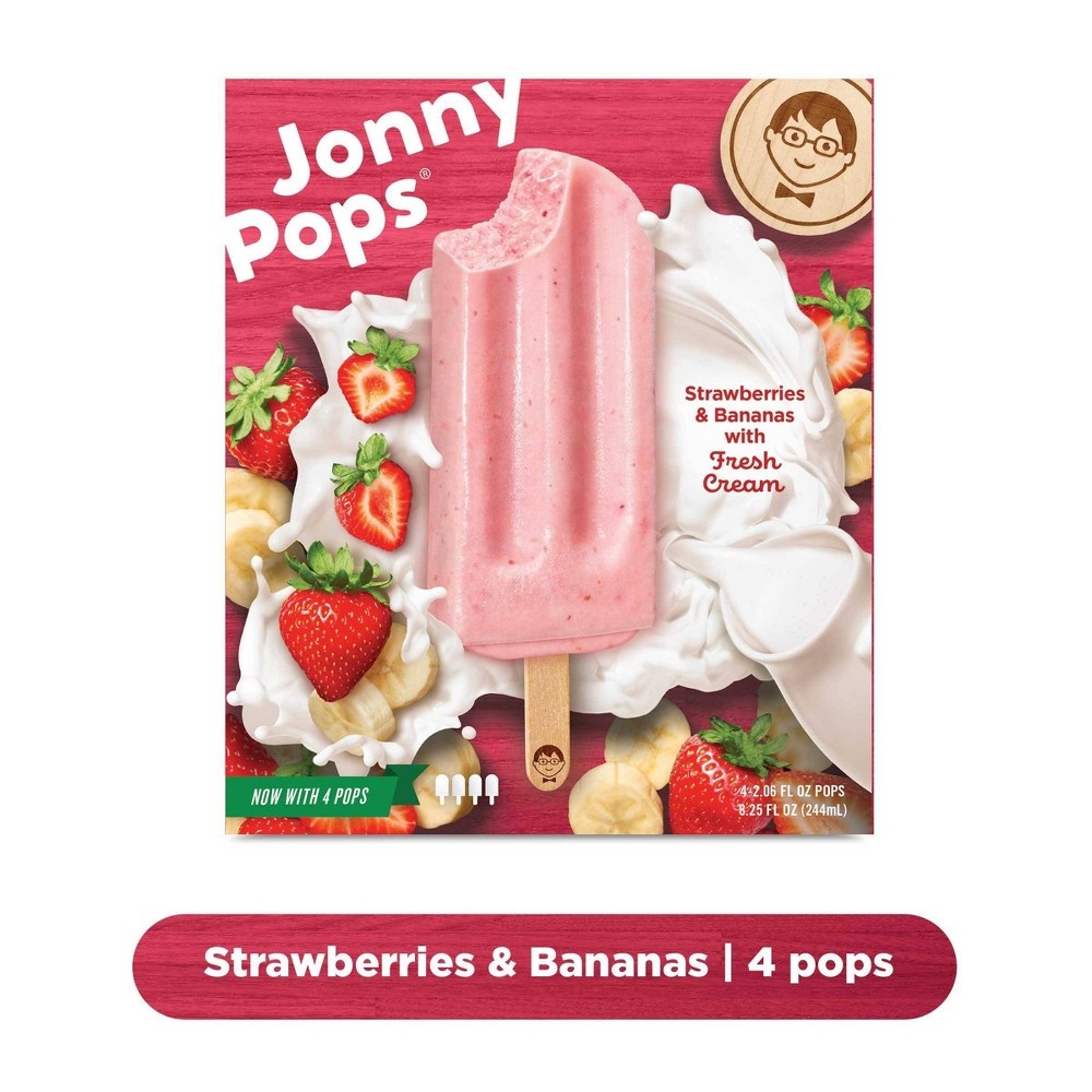 slide 3 of 3, Jonny Pops Strawberry Banana With Cream, 3 ct