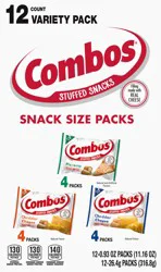 COMBOS Stuffed Snacks, Assorted, Snack Size Packs, Variety Pack
