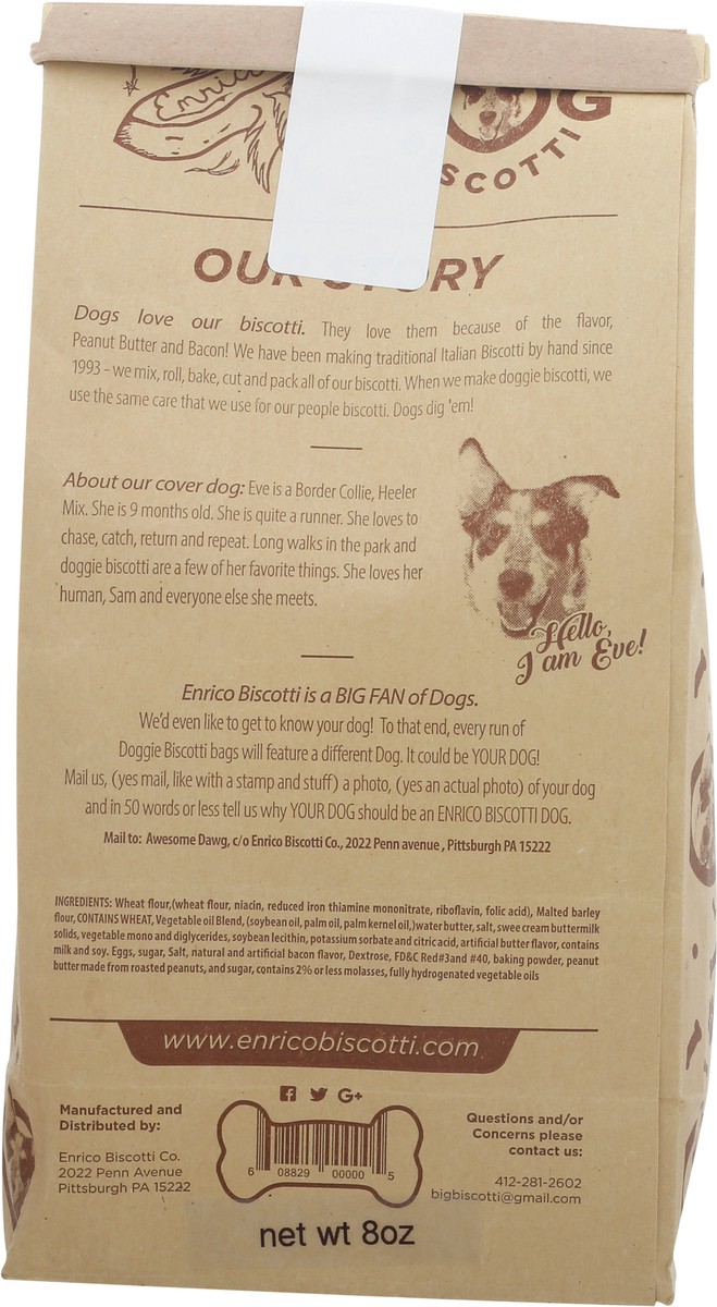 slide 10 of 12, Enrico Biscotti Peanut Butter with Bacon Biscotti for Dogs 8 oz Bag, 8 oz