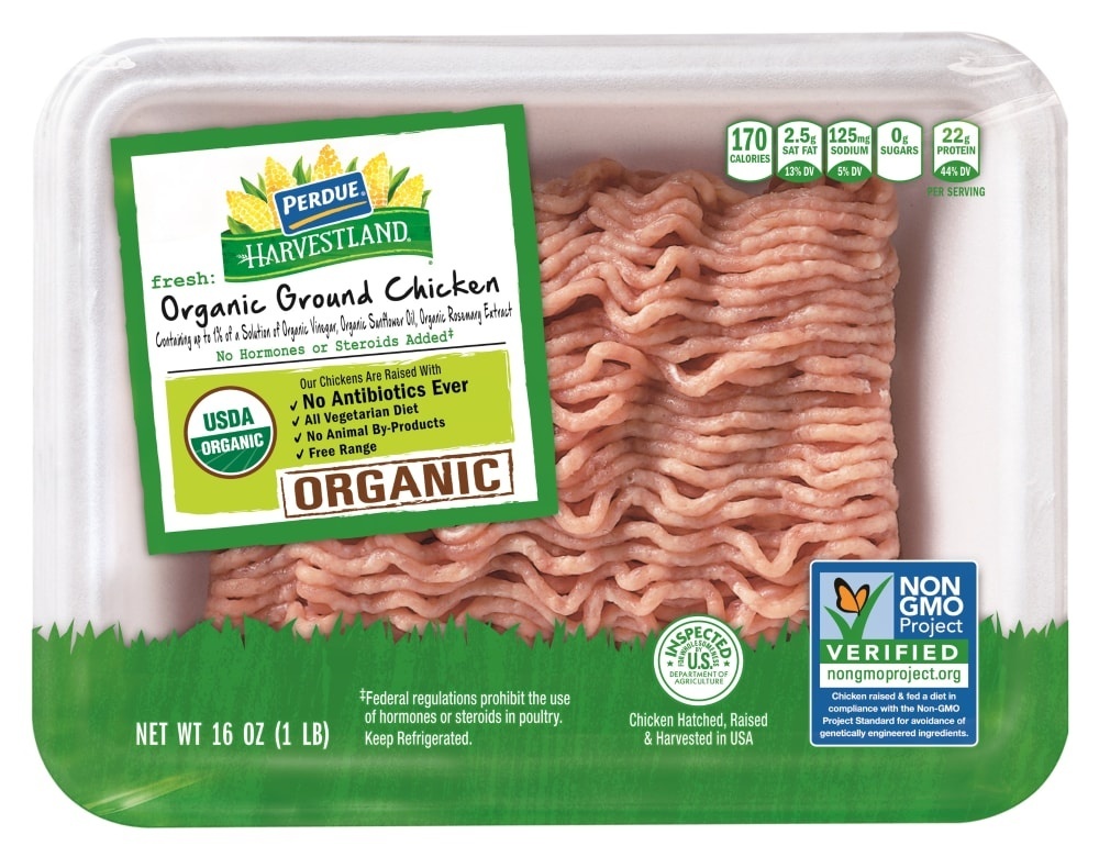 slide 1 of 1, PERDUE HARVESTLAND Organic Ground Chicken, 16 oz