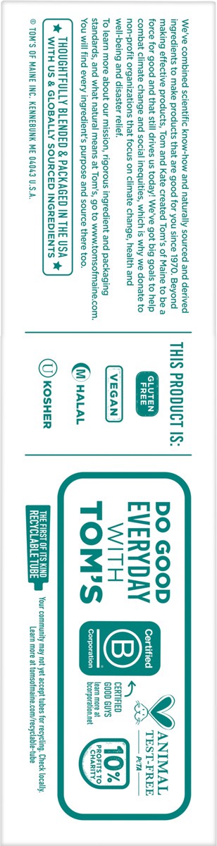 slide 9 of 10, Tom's of Maine Tom’s of Maine Antiplaque and Whitening Toothpaste, Fluoride Free, Peppermint, 2 Pack, 4.5 Oz, 2 ct