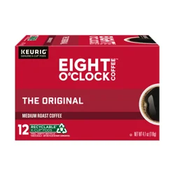 Eight O'Clock Coffee Original Medium Roast K-Cup Coffee Pods - 12 ct