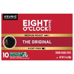Eight O'Clock Coffee The Original, Keurig Single Serve K-Cup Pods, Medium Roast, 10 Count