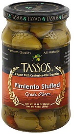 slide 1 of 1, Tassos Pimento Stuffed Olives, 13 oz