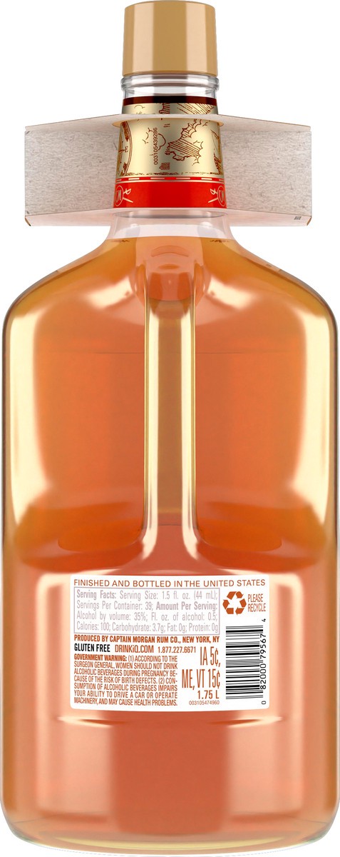 slide 3 of 3, Captain Morgan Original Spiced Rum, 1.75 L Glass Bottle with one 50mL Captain Morgan Sliced Apple, 1.75 liter