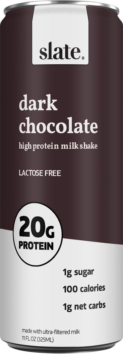 slide 1 of 9, Slate Dark Chocolate High Protein Milk Shake 11oz, 11 fl oz