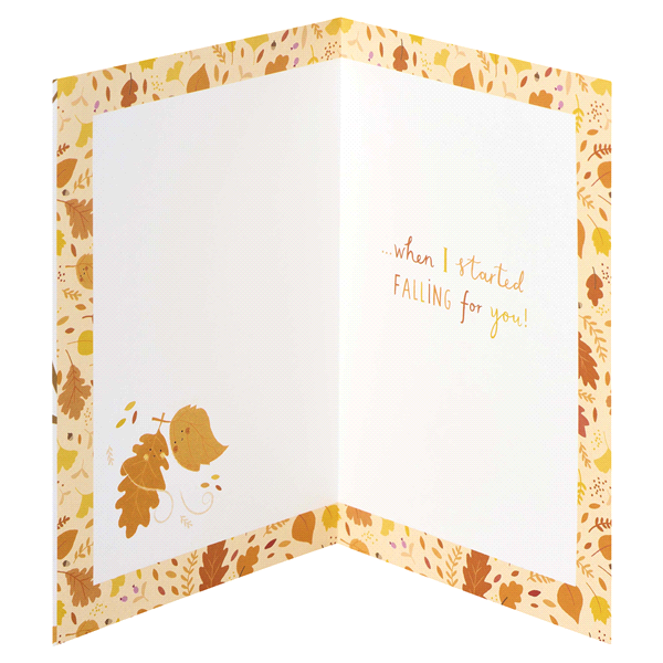 slide 12 of 17, American Greetings Romantic Thinking of You Card (Fall Leaves), 1 ct