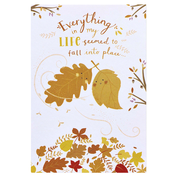 slide 16 of 17, American Greetings Romantic Thinking of You Card (Fall Leaves), 1 ct