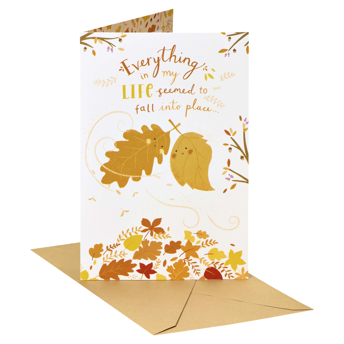 slide 1 of 17, American Greetings Romantic Thinking of You Card (Fall Leaves), 1 ct