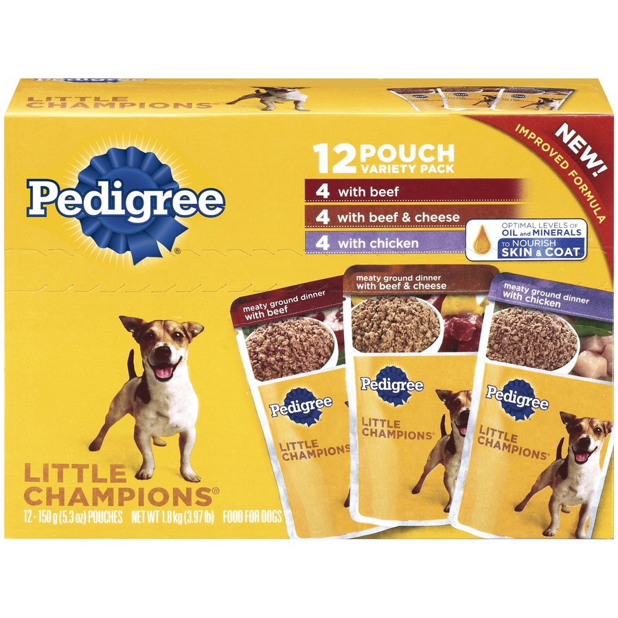 slide 1 of 4, Pedigree Little Champions Dog Food Variety, 12 ct; 5.3 oz