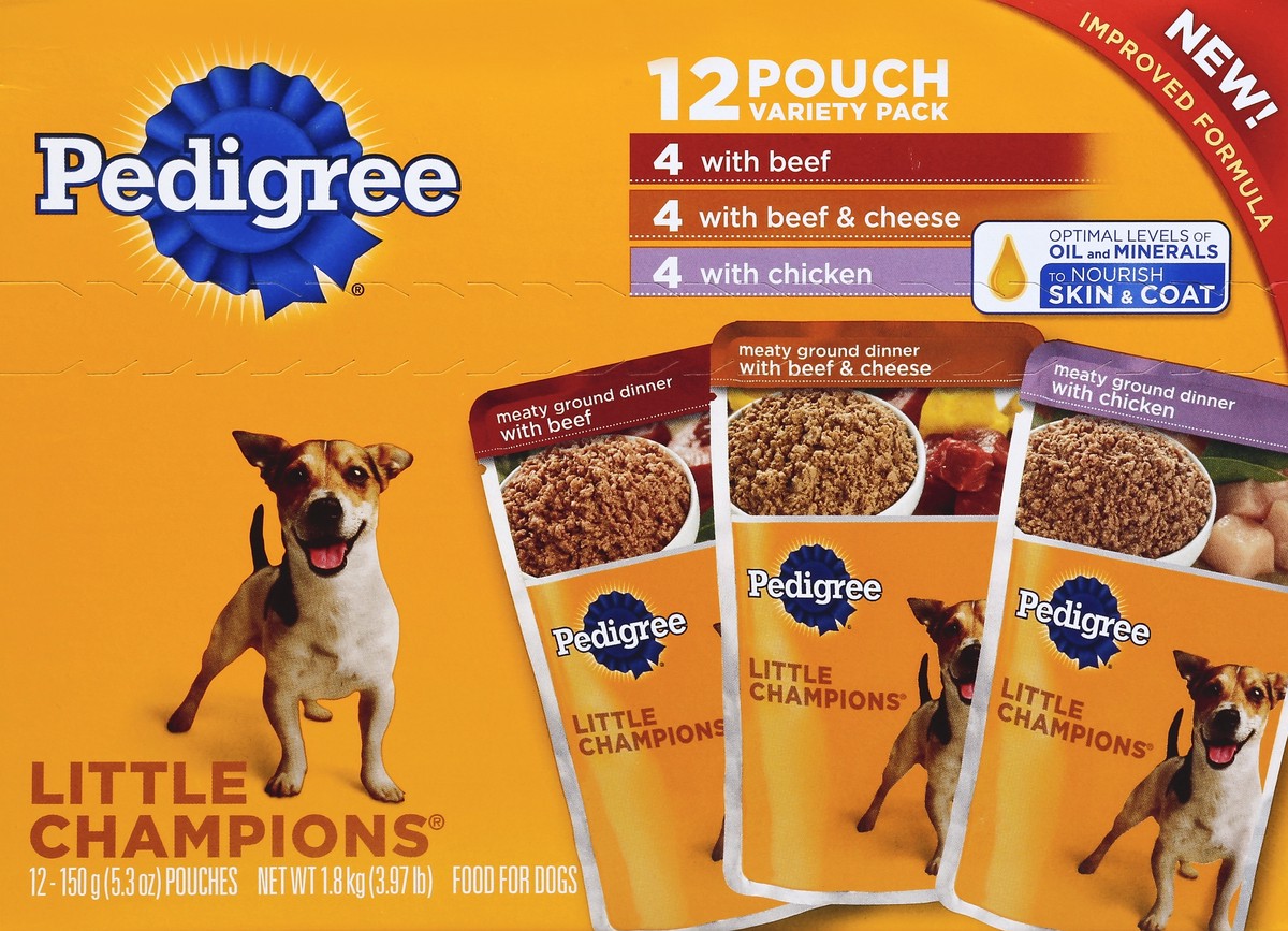 slide 4 of 4, Pedigree Little Champions Dog Food Variety, 12 ct; 5.3 oz