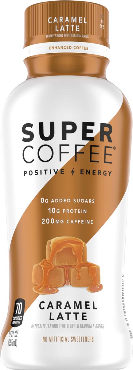 slide 3 of 6, Super Coffee Positive Energy Enhanced Caramel Latte Enhanced Coffee 12 fl oz, 12 fl oz