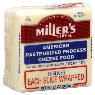 slide 1 of 1, Miller's Cheese White American Cheese Slices, 12 oz